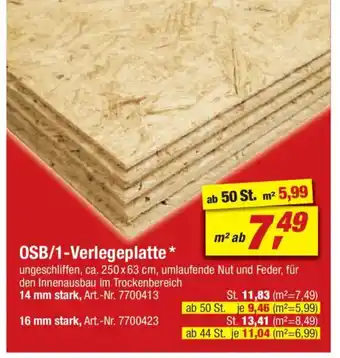 toom Baumarkt OSB/1-Verlegeplatte Angebot