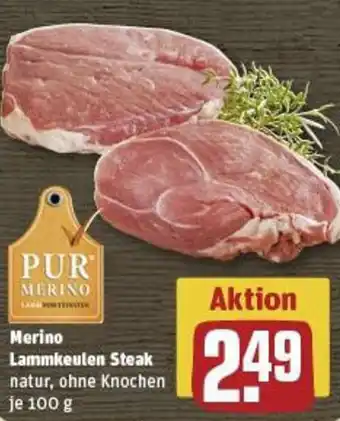 REWE PUR Merino Lammkeulen Steak Angebot