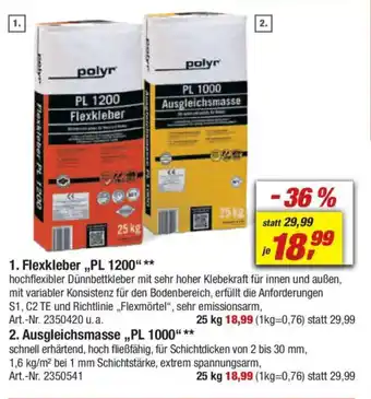 toom Baumarkt polyr 2. Ausgleichsmasse „PL 1000" Angebot