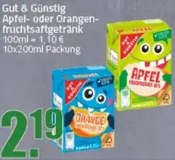 Ihr Frischmarkt Gut & Günstig Apfel oder Orangenfruchtsaftgetränk Angebot