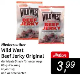 KONSUM Niederreuther Wild West Beef Jerky Original Angebot