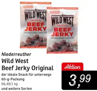 KONSUM Niederreuther Wild West Beef Jerky Original Angebot