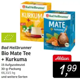 KONSUM Bad Heilbrunner Bio Mate Tee + Kurkuma Angebot