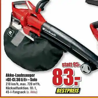 B1 Discount Baumarkt Akku-laubsauger Ge-cl36lie - Solo Angebot