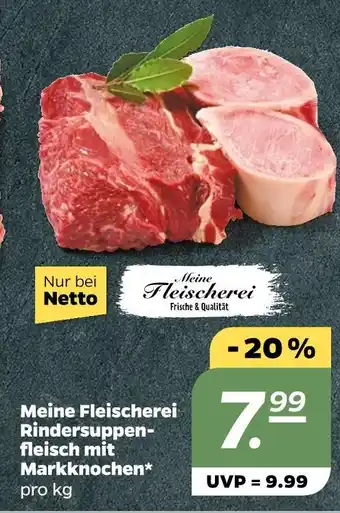 NETTO Meine fleischerei rindersuppenfleisch mit markknochen Angebot