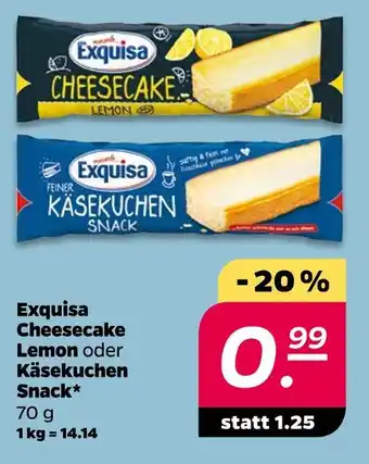 NETTO Exquisa cheesecake lemon oder käsekuchen snack Angebot