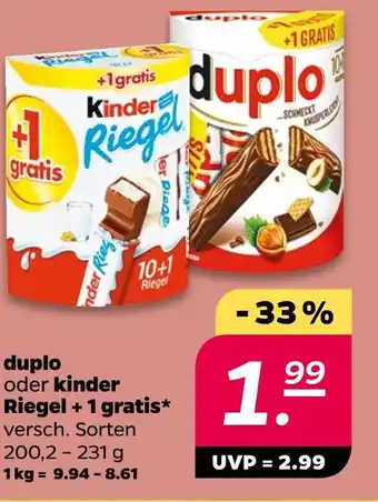 NETTO Duplo kinder riegel + 1 gratis Angebot