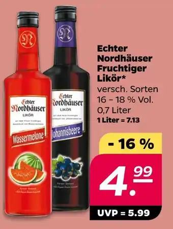 NETTO Echter nordhäuser fruchtiger likör Angebot