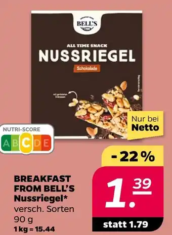 NETTO Bell's nussriegel Angebot