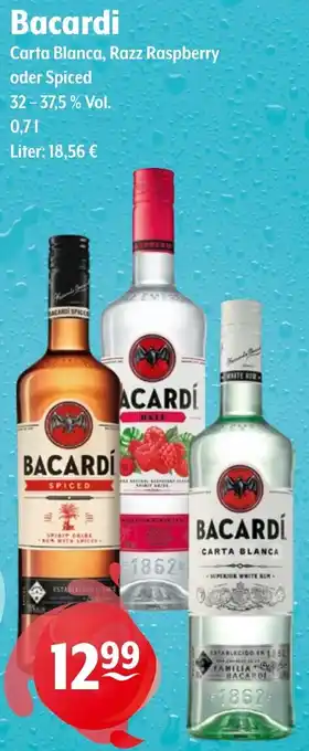 Getränke Hoffmann Bacardi Carta Blanca, Razz Raspberry oder Spiced Angebot