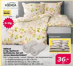 NETTO Hjemja 6-tlg. renforcé-bettwäsche-set mit jersey spannbettlaken Angebot