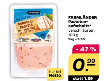 NETTO Farmländer pastetenaufschnitt Angebot