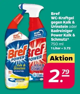 NETTO Bref wc-kraftgel gegen kalk & urinstein oder badreiniger power kalk & schmutz Angebot