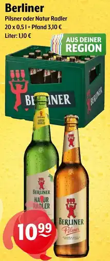 Getränke Hoffmann Berliner Pilsner oder Natur Radler Angebot