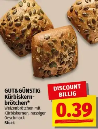 nah & gut GUT&GÜNSTIG Kürbiskernbrötchen Angebot