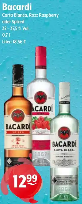 Trink und Spare Bacardi Carta Blanca, Razz Raspberry oder Spiced Angebot