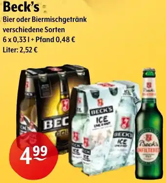 Trink und Spare Beck's Bier oder Biermischgetränk Angebot