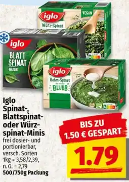 nah & gut Iglo Spinat Blattspinat oder Würzspinat-Minis Angebot