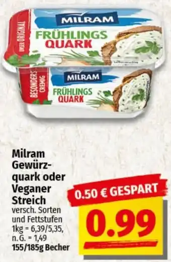 nah & gut Milram Gewürzquark oder Veganer Streich Angebot