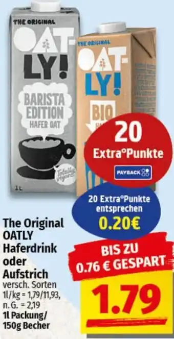 nah & gut The Original OATLY Haferdrink oder Aufstrich Angebot