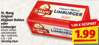 nah & gut St. Mang Original Allgäuer Rubius oder Limburger Angebot