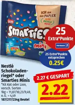 nah & gut Nestlé Schokoladenriegel oder Smarties Minis Angebot