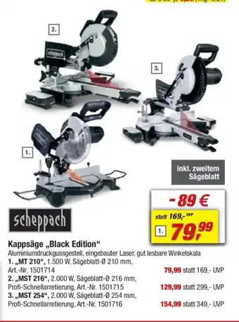 toom Baumarkt scheppach Kappsäge,,Black Edition" Angebot