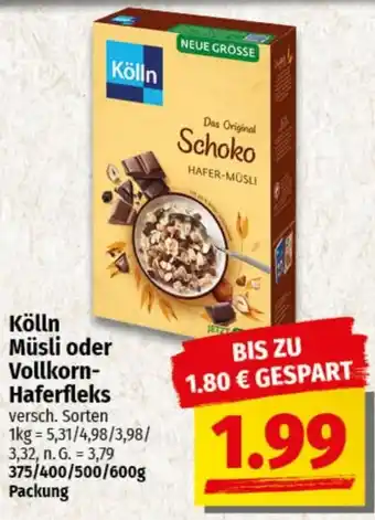 nah & gut Kölln Müsli oder Vollkorn Haferfleks Angebot