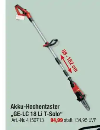 toom Baumarkt Einhell Akku-Hochentaster ,,GE-LC 18 Li T-Solo" Art.-Nr. 4150713 Angebot