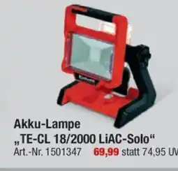 toom Baumarkt Einhell Akku-Lampe ,,TE-CL 18/2000 LIAC-Solo" Art.-Nr. 1501347 Angebot