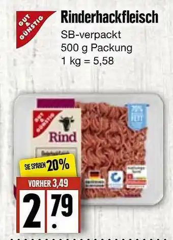 Edeka Frischemarkt Gut & Günstig Rinderhackfleisch Angebot