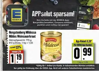 Edeka Frischemarkt Hengstenberg Mildessa Mildes Weinsauerkraut Angebot