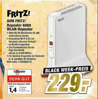 Expert Fritz! Avm Fritz!repeater 6000 Wlan-repeater Angebot