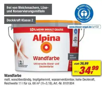 toom Baumarkt Alpina Wandfarbe Angebot