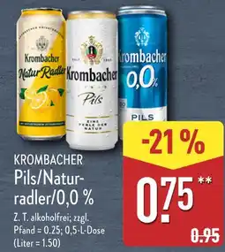 Aldi Nord Krombacher pils oder naturradler oder 0,0 % Angebot