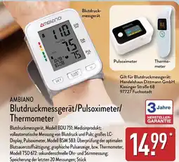 Aldi Nord Ambiano blutdruckmessgerät oder pulsoximeter oder thermometer Angebot