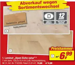 toom Baumarkt 1. Laminat „Alpen Eiche natur❝* Angebot