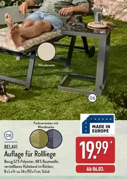 Aldi Nord Belavi auflage für rollliege Angebot