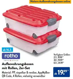 Aldi Nord Rotho aufbewahrungsboxen mit rollen, 2er-set Angebot