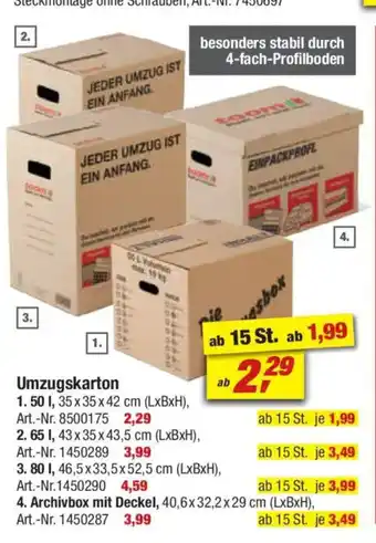 toom Baumarkt Umzugskarton Angebot