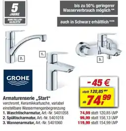 toom Baumarkt Armaturenserie,,Start" Angebot