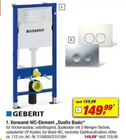 toom Baumarkt GEBERIT 1. Vorwand-WC-Element,,Duofix Basic" Angebot