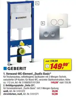 toom Baumarkt GEBERIT 2. Betätigungsplatte „,Delta 25", Angebot