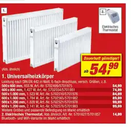 toom Baumarkt 1. Universalheizkörper Angebot