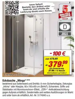 toom Baumarkt Eckdusche,,Winga" Angebot