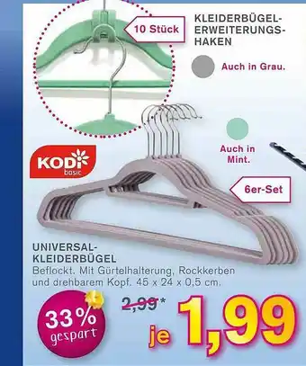 KODi Universal-kleiderbügel Oder Kleiderbügel-erweiterungshaken Angebot