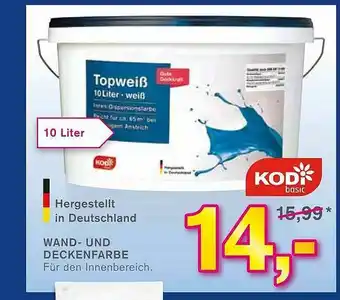 KODi Wand- Und Deckenfarbe Topweiß Angebot