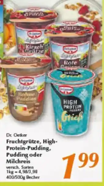 inkoop Dr. Oetker Fruchtgrütze, High- Protein-Pudding, Pudding oder Milchreis Angebot