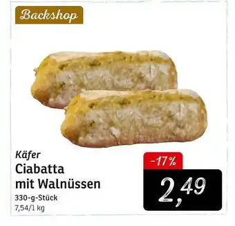 KONSUM Käfer Ciabatta Mit Walnüssen Angebot