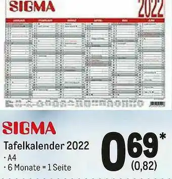 METRO Sigma Tafelkalender 2022 Angebot